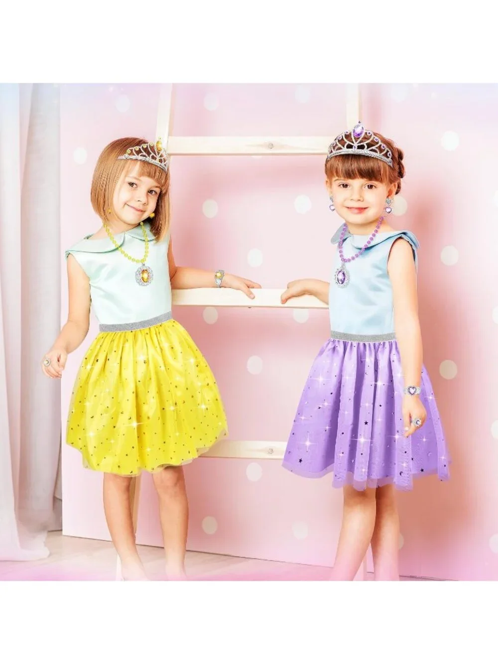 Princess Dress Up Toys & Jewelry Set for Girls Role Play Gift Ages 3+-Purple
